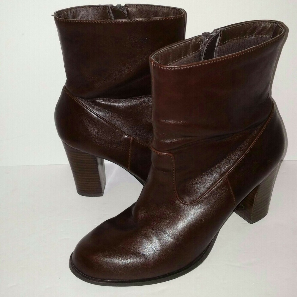 Kelly Katie 6 Ankle Boots Pumps Stacked Heel Brown